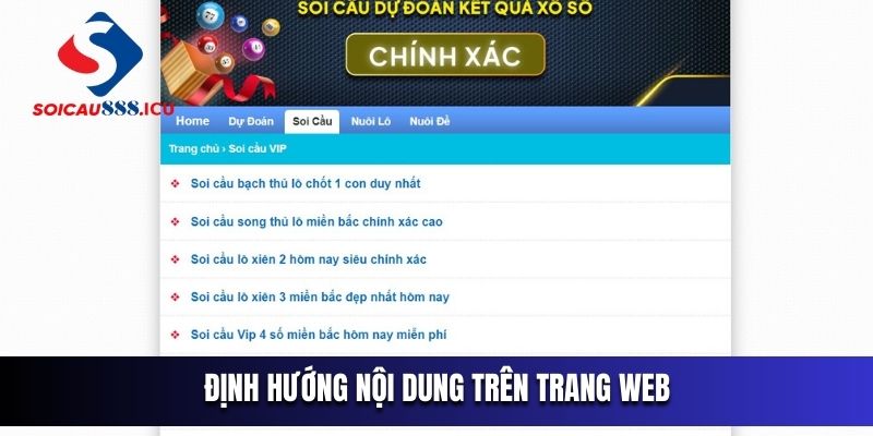 Định hướng nội dung trên trang web